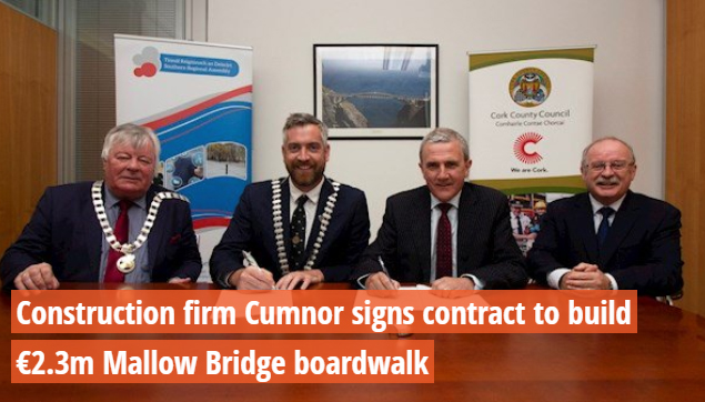 Cumnor Construction Sign Contract to build €2.3m Mallow Bridge Boardwalk
